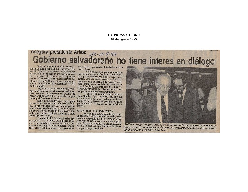 La Prensa Libre Gobierno salvadoreño no tiene interés en diálogo.pdf