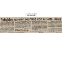La Prensa Libre Rebeldes quieren reunirse con el Pdte Arias.pdf