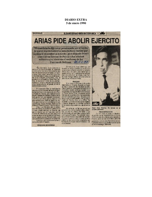 Diario Extra Arias pide abolir ejercito.pdf