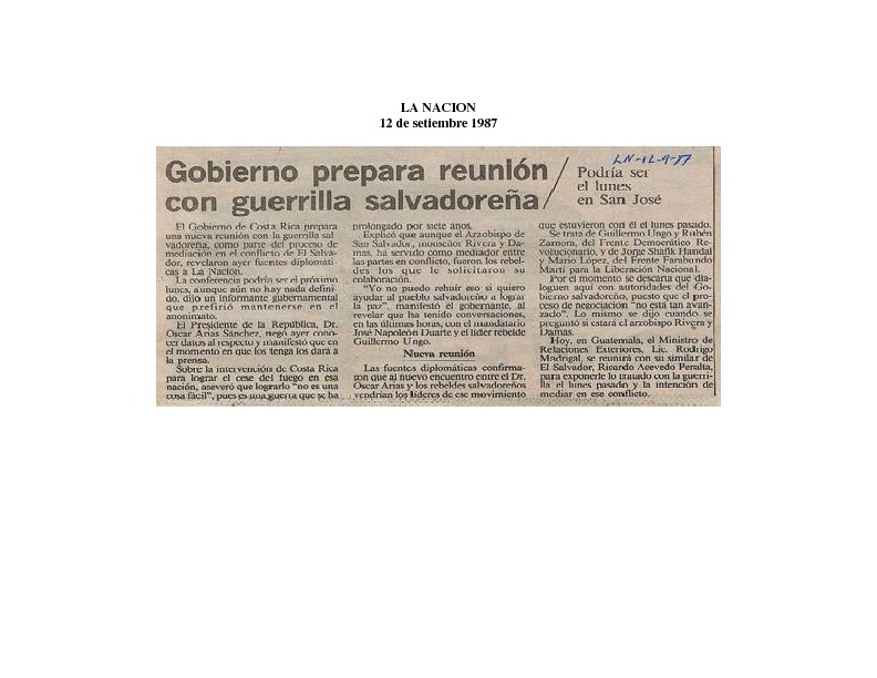 La Nación Gobierno prepara reunión con guerrilla salvadoreña.pdf