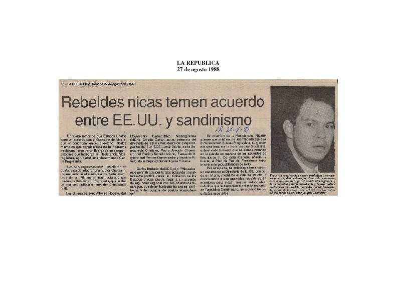 La República  Rebeldes nicas teme acuerdo entre EEUU y sandinismo.pdf