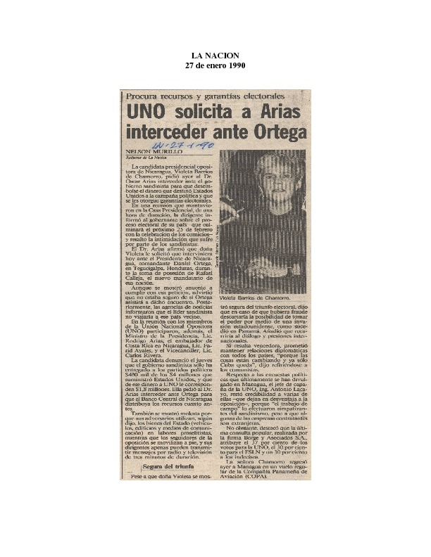 La Nación UNO solicita a Arias interceder ante Ortega.pdf