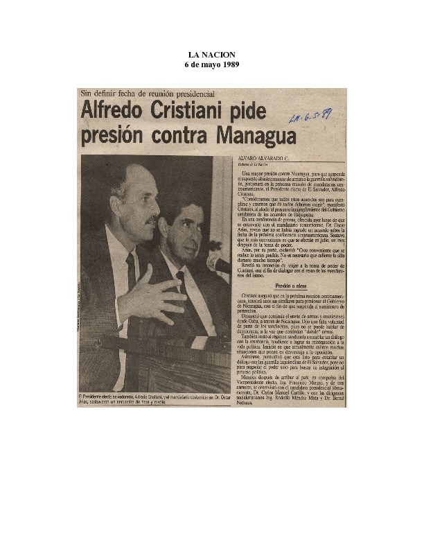 La Nación Alfredo Cristiani pide presión contra Managua.pdf