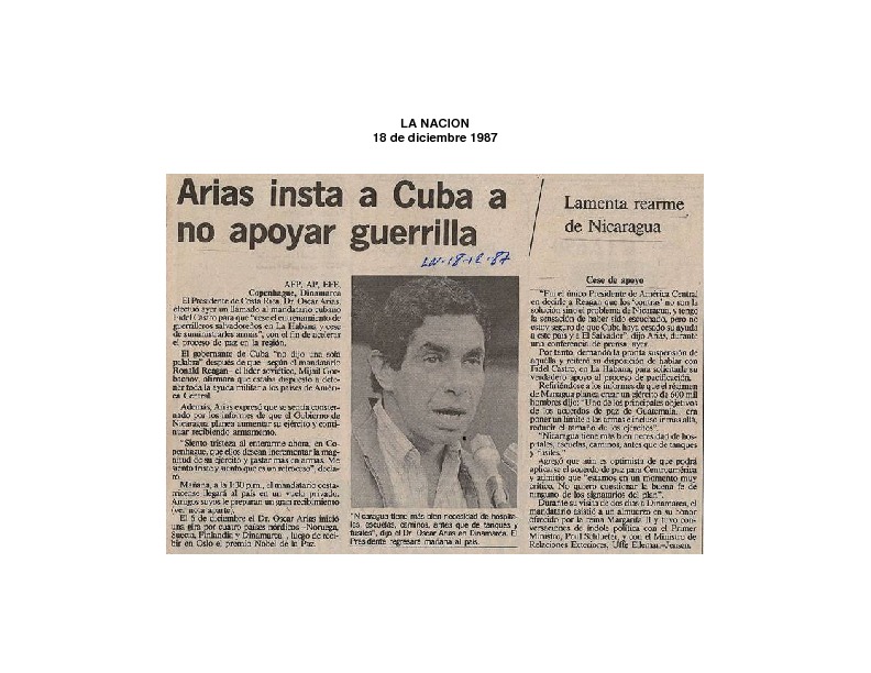 La Nación Arias insta a Cuba a no apoyar guerrilla.pdf