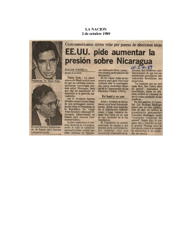 La Nación EEUU pide aumentar presión sobre Nicaragua.pdf