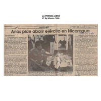 La Prensa Libre Arias pide abolir ejército en Nicaragua.pdf